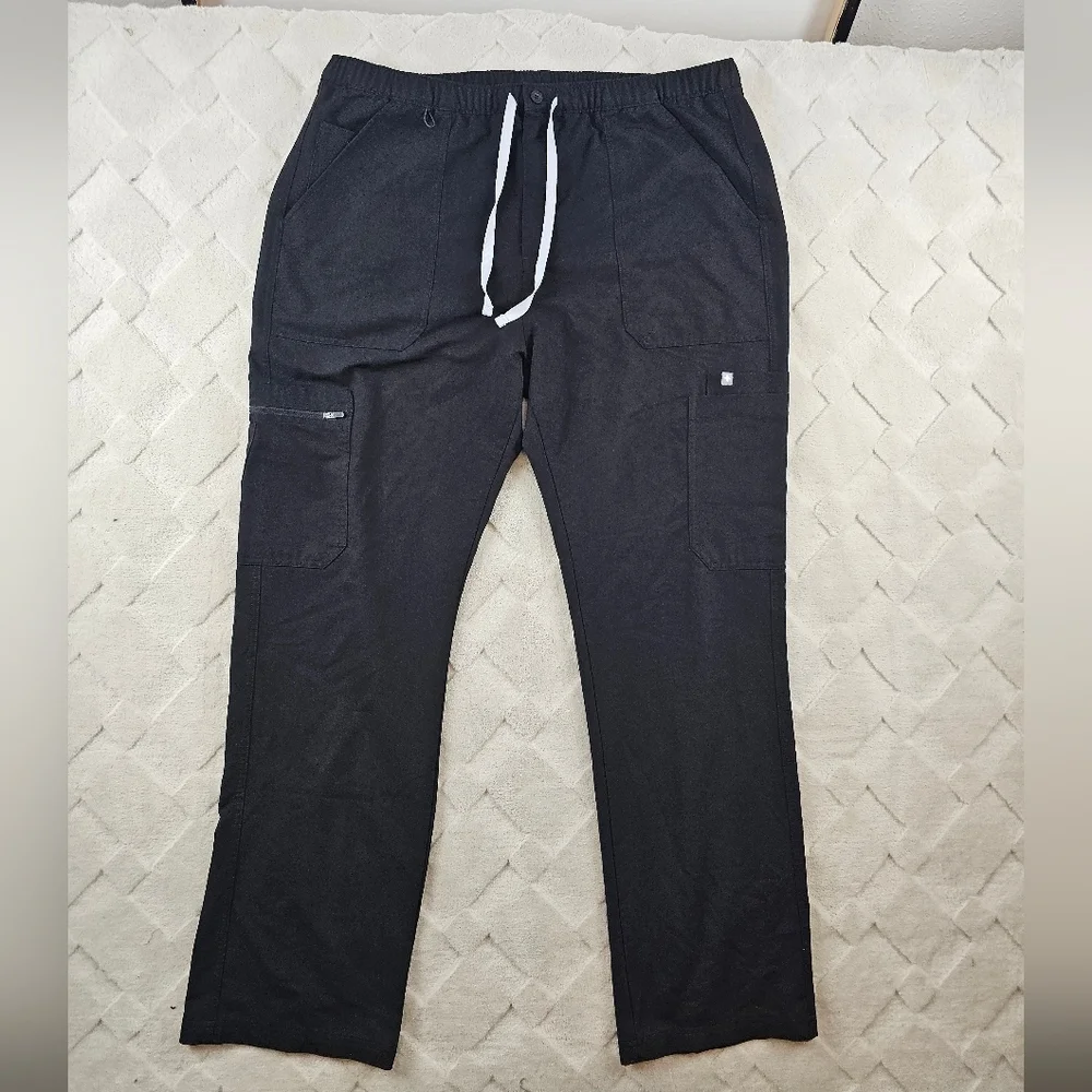 Figs Cairo Cargo Scrub Pants Mens 2XL Black Medical Nurse Work Wear